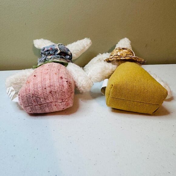 Set of 2 fabric Easter bunnies Easter decoration Spring tiered tray Easter bunny - Picture 5 of 9